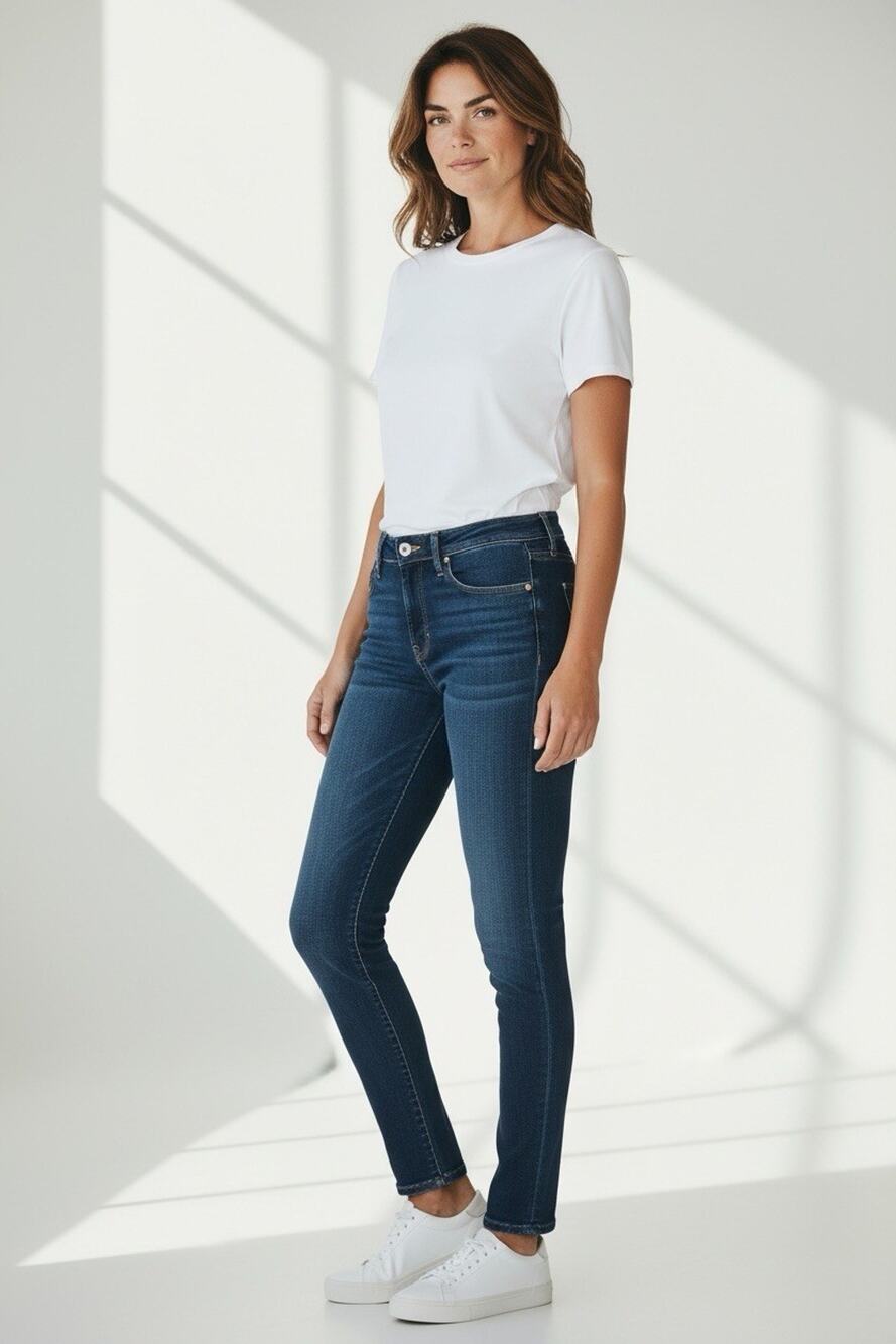 Paige Skyline Skinny Jeans Women's Size 25 Blue Low Rise 5-Pocket Dark Wash